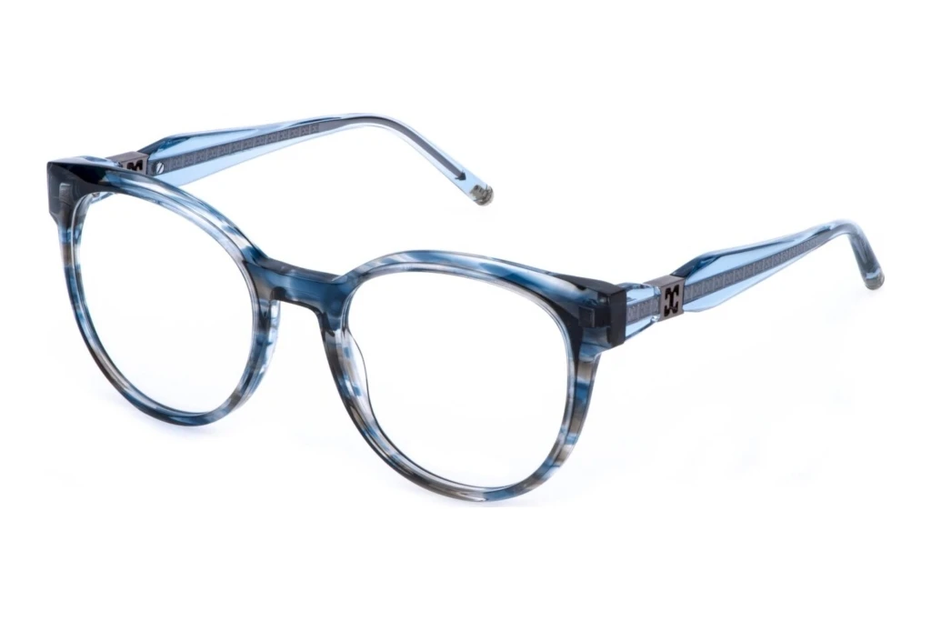 Escada   VESF88 0811 SHINY BLUE PATTERN BROWN