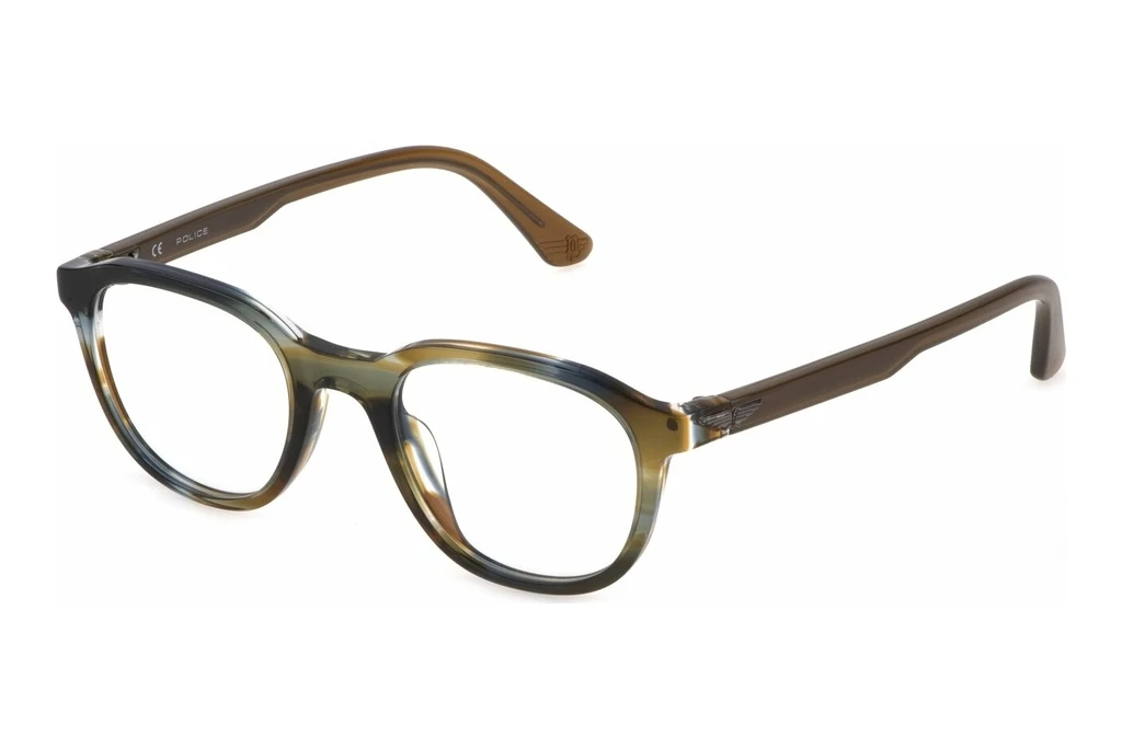 Police   VPLF77 6U8Y STRIPED SHINY BROWN/GREEN