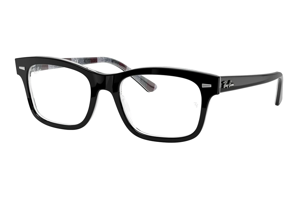 Ray-Ban   RX5383 8089 Black On Chevron Grey/Burgundy