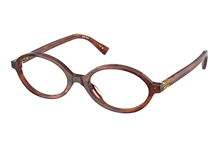 Miu Miu MU 01XV 26E1O1 Striped Tobacco
