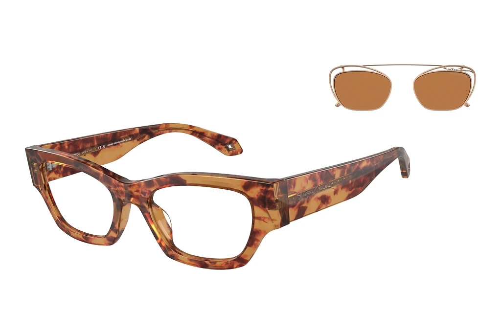 Giorgio Armani   AR8185U 59781W Clear Blue Light FilterOrange Havana