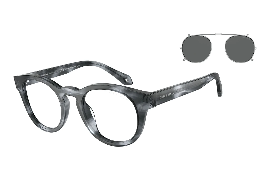 Giorgio Armani   AR8190U 59861W Clear Blue Light FilterStriped Blue
