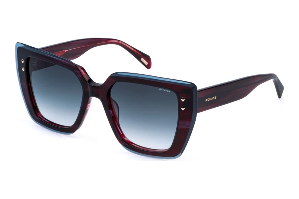 Police   SPLR98 0P60 BLUE GRADIENT BLUESHINY STRIPED VIOLET/RED