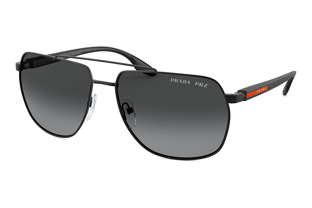 Prada Linea Rossa   PS 55VS 1BO5W1 Polarized Grey GradientMatte Black