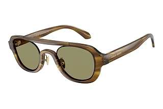 Giorgio Armani AR8247 63302A GreenStriped Brown & Light Brown