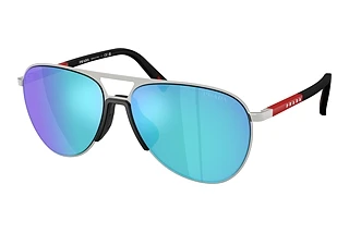 Prada Linea Rossa PS 53ZS 1BC08R Light Green Mirror BlueSilver