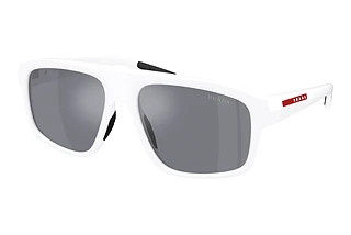 Prada Linea Rossa PS B02S AAI40A Light Blue Mirror SilverMatte White