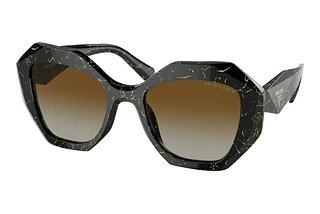 Prada PR 16WS 19D6E1 Polar Brown GradientBlack/Yellow Marble