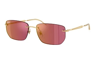 Ray-Ban RB3768 001/D0 Dark Violet Mirror RedArista Gold