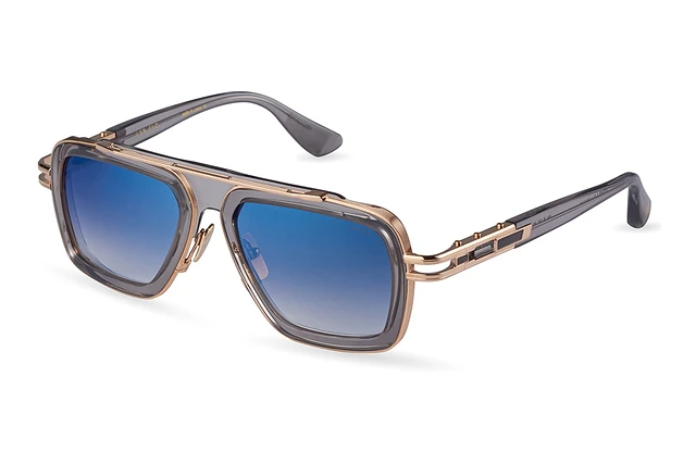 Dita Blue Lense DITA Flight 7806 A Grey Black Sunglasses With Blue